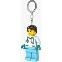 LEGO Unisexe, Porte-clés, Dottore Portachiavi Con Torcia LED, Blanc