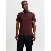 Jack & Jones T-Shirt 'JJPaulos' bleu marine / rouge foncé / blanc