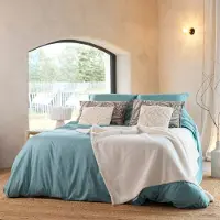 Douceur d'intérieur Housse de couette - - Percale - Coton - 260x240cm - Vert