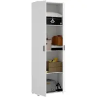 Dmora Aixam - Armoire Multi-usage 2 Portes, 61x190 cm, Blanc, 3 Étagères