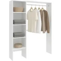 Dmora Acquata - Grande Garde-robe, 140x187h cm Blanc, 4 Étagères