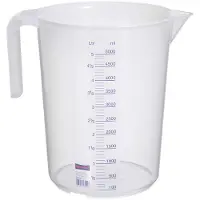 Hünersdorff Pichet doseur 5000 ml polypropylène transparent D203xH257 mm poignée ouverte, Verre mesureur, Transparent