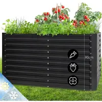 Blumfeldt Jardiniere sur Pieds, Espace Potager sur Pied Jardinage Extérieur, Potager Surélevé en Hauteur, Potager Sureleve Exterieur Jardin et Balcon, Bac Potager sur Pied en Acier, 1800L, 2 m
