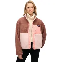 Superdry Colour Block Fleece Jacket Marron,Rose XS Femme