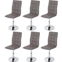 Mendler 6x chaise de salle à manger HWC-C41, fauteuil, similicuir taupe