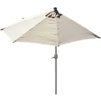 Mendler Demi-Parasol Aluminium Parla Pour Balcon Ou Terrasse, Ip 50+, 300cm Crème Sans Pied