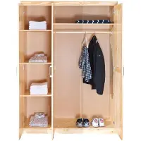 Dmora Tubre - Garde-robe 3 portes\, 140x55 cm Chêne Marron, Porte-manteau