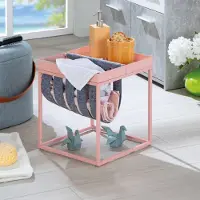 Dmora Limana - Table basse, 35x40x35h cm Rose, Porte-revues