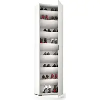 Dmora Abuela - Armoire Polyvalente 1 Porte, 50x182h cm Blanc, 7 Étagères Fabrication Italie