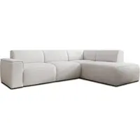 AX Living Canapé forme L Didim Blanc - 292 cm, élégant & confortable D