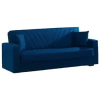 Dmora Adda - Canapé-lit 3 places, 214x81 cm bleu, Coffre
