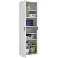 Dmora Apro - Armoire Multi-usage 2 Portes, 61x190h cm Blanc, 6 Étagères