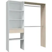 Dmora Fierozzo - Grande Armoire, 158x187h cm Blanc, 4 Étagères