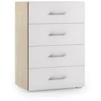 Dmora Solano - Commode, 60x41x87h cm Chêne Marron, 4 Tiroirs Fabriqué en Italie