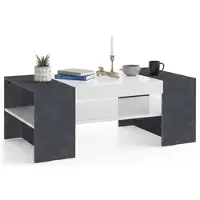 Dmora Ashar - Table Basse, 110x60x40h cm Blanc Brillant, un Compartiment, Italy