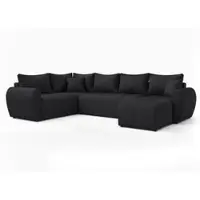 AX Living Malatya U XL Canapé d'angle en forme de U XXL noir moderne G