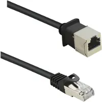 Renkforce RJ45 Câble d'extension réseau CAT 5e F/UTP 3 m noir avec protection à cliquet, connecteurs dorés (1464710)
