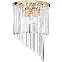 Ideal Lux Applique Carlton 3-flg. transparent or, transparent 213491