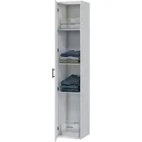 Dmora Crucoli - Armoire Polyvalente 1 Porte, 41x206h cm Blanc, 2 Étagères