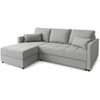 AX Living Canapé d'angle gris clair Petit avec fonction sommeil Dolceo PIK 226cm