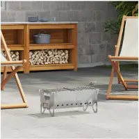 vidaXL Foyer de camping 42 x 22 x 18 cm en acier inoxydable argenté