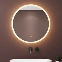 Doporro Miroir de Salle de Bains Rond Lumineux avec Éclairage LED Glace Éclairé avec Interrupteur Tactile φ 60 cm