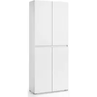 Dmora Arro - Armoire Multifonctions Grande, 80x195 cm Blanc, 7 Étagères Italy