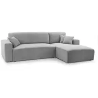 AX Living Catea Canapé-lit d'angle avec tiroir de lit D - Canapé d'angle gris clair 279 cm