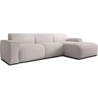 AX Living Canapé forme L Didim mini creme 310 cm de large, élégant D