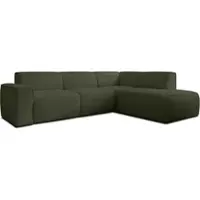 AX Living Canapé forme L Didim L Vert - 292 cm, élégant & confortable D
