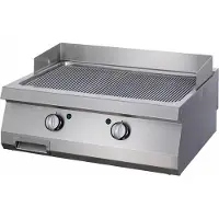 Maxima - Plancha Gastro Heavy Duty - Chromée rainurée - Appareil double - Profondeur 70 cm - Gaz