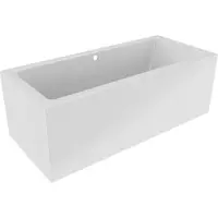 Riho Baignoire RETHINK CUBIC WALL Plug&Play 180x80 cm-Blanc-Droite-Blanc-80 --