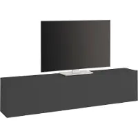 Dmora Alakazam - Meuble TV, 180x30x40h cm Noir Anthracite, Une porte Fabriqué en Italie