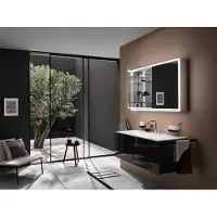 Emco loft armoire de toilette lumineuse, 800mm, 2 portes, modèle apparent, aluminium/blanc, 979806108