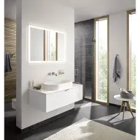 Emco prime Armoire de toilette avec éclairage, 1000 mm, 2 portes, modèle encastré, 949706293