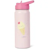 Saro Thermal Bottle With Straw 500ml Rose Enfants