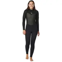 Rip Curl Omega 43gb Steamer 4/3 Mm Woman Long Sleeve Back Zip Neoprene Suit Noir 6 Femme