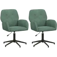 vidaXL - 2 chaises de bureau, 54 x 55 x 90 cm, couleur turquoise, revêtement en velours