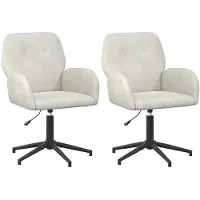 vidaXL : 2 chaises de bureau, 54 x 55 x 90 cm, couleur crème, revêtement en velours