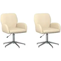 vidaXL - 2 chaises de bureau, 54 x 58 x 90 cm, couleur crème, revêtement en tissu