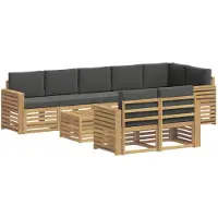 vidaXL Ensemble de canapés d'extérieur , 9 pièces, blanc et anthracite, 59 x 59 x 37 cm
