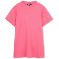 DKNY D62600 Short Sleeve Dress Rose 6 Years Fille