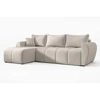 AX Living Canapé d'angle avec fonction sommeil Malatya L Mini canapé d'angle Beige G