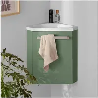 MOB-IN Ensemble lave-mains d'angle suspendu SKINO avec robinet noir