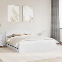 vidaXL Cadre de lit avec tiroirs Noir 90 x 200 cm Bois d'ingénierie