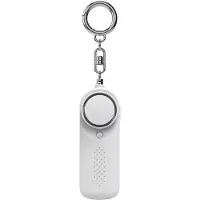 INF Alarme de sécurité personnelle portable, sirène d'autodéfense avec porte-clés Blanc