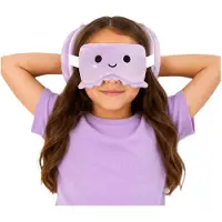Relaxeazzz Octopus en peluche Coussin de voyage rond & masque pour les yeux, Multicolore, (Coussins de voyage)