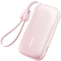 Baseus Powerbank 20000mAh 22,5W USB-C/A Charge rapide rose Câble 2 en 1