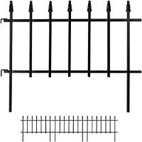 Relaxdays : bordure de parterre en métal, H x L : 45,5 x 226 cm, bordure de parterre à enfoncer, 4 éléments, style gothique, noir