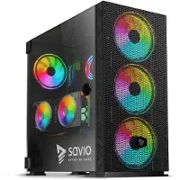 Savio Boîtier PC Raptor X1 ARGB Verre/Mesh Noir